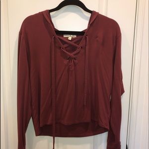 Express Soft light lace up hoodie